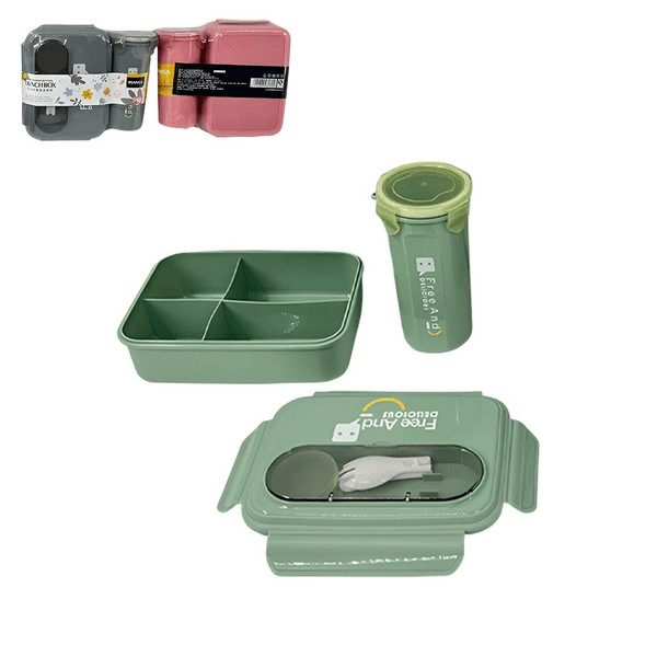 2PCS PLASTIC LUNCH BOX SET-6135